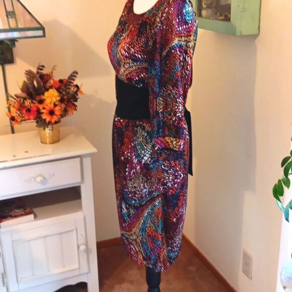 Trina Turk Mosaic Silk Dress Boho Artsy 7 - Picture 4 of 8